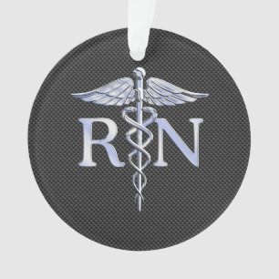 Geregistreerd zure RN Zwarte koolstof Caduceus Sna Ornament