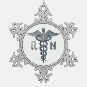 Geregistreerd zurensymbool tin sneeuwvlok ornament