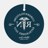 Geregistreerd zuster RN Afstuderen Keepaardmonogra Glas Ornament (Achterkant)