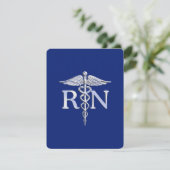 Geregistreerd zuster RN Caduceus op Navy Blue Informatiekaartje (Staand voorkant)