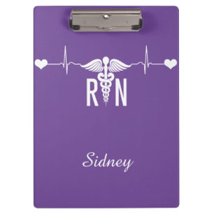 Geregistreerd zuster (RN) EKG Caduceus Symbol Clip Klembord