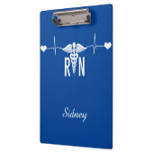 Geregistreerd zuster (RN) EKG Caduceus-symbool Klembord (Links)