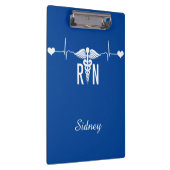 Geregistreerd zuster (RN) EKG Caduceus-symbool Klembord (Rechts)