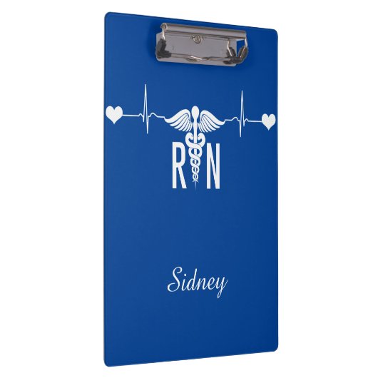 Geregistreerd zuster (RN) EKG Caduceus-symbool Klembord (Rechts)
