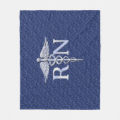 Geregistreerd zuster RN Silber Caduceus Navy Blue  Fleece Deken (Voorkant)