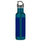 Geregistreerd zuster RN Silver Caduceus Navy Blue Waterfles (Achterkant)