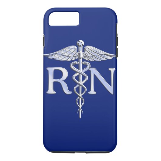 Geregistreerd zuster RN Silver Caduceus op Navy Bl Case-Mate iPhone Case (Achterkant)