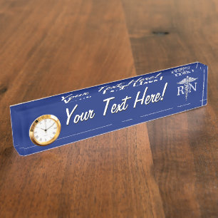 Geregistreerd zuster RN Silver Caduceus op Navy Bl Naambordje