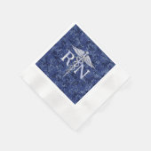 Geregistreerd zuster RN Silver Caduceus op Navy Ca Servetten (Hoek)