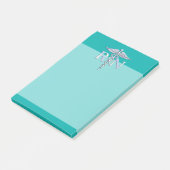 Geregistreerd zuster RN Silver Caduceus op Turquoi Post-it® Notes (Schuin)