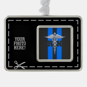 Geregistreerd zuster RN Silver Caduceus Verzilverd Kader Ornament