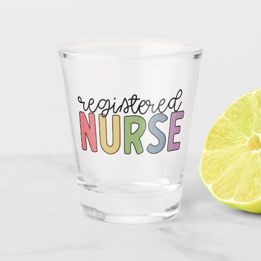 Geregistreerd zuster Rn. zurse Afstuderen Shot Glas (Voorkant)