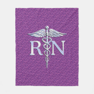 Geregistreerd zuster Silver Caduceus Roze Camoufla Fleece Deken