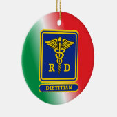 Geregistreerde Dietitian Shield Custom Keramisch Ornament (Rechts)
