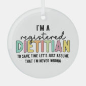 Geregistreerde Dietitititititiaanse RD heeft geen  Glas Ornament (Voorkant)