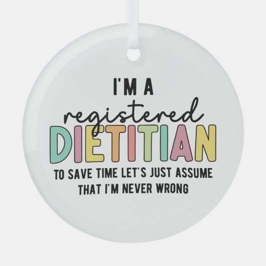 Geregistreerde Dietitititititiaanse RD heeft geen Glas Ornament (Voorkant)