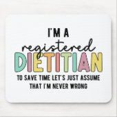 Geregistreerde Dietitititititiaanse RD heeft geen  Muismat (Voorkant)