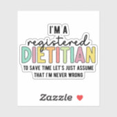 Geregistreerde Dietitititititiaanse RD heeft geen  Sticker (Vel)