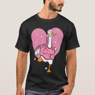 Geregistreerde Dwaze Gans Verpleegster Hart Valent T-shirt