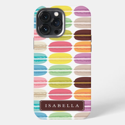 Geregistreerde regenboogmacarons iPhone hoesje (Achterkant)