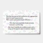 Geregistreerde therapiedog badge (Back)