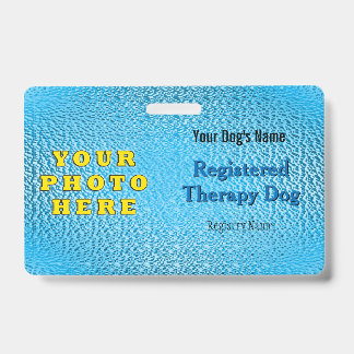 Geregistreerde therapiehond - Heldere blauwe kaart Badge