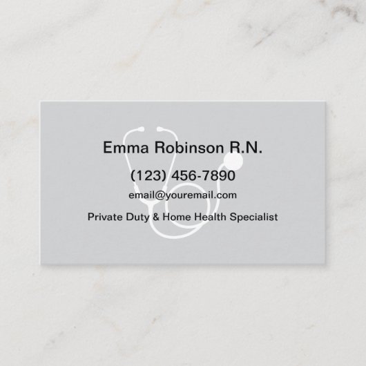 Geregistreerde verpleegkundige Eenvoudige Contact  Visitekaartje (Voorkant)