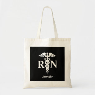 Geregistreerde verpleegkundige Medical Black White Tote Bag