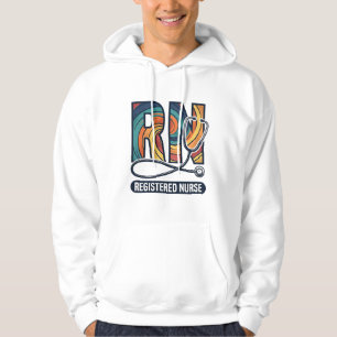 Geregistreerde Verpleegkundige RN Vintage Regenboo Hoodie