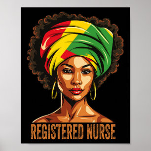Geregistreerde verpleegster Afro African American Poster