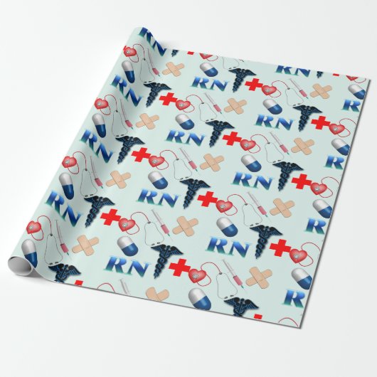 Geregistreerde verpleegster cadeaupapier (Uitgerold)