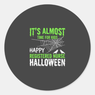 Geregistreerde verpleegster Halloween Spinnenweb e Ronde Sticker