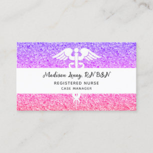 Geregistreerde verpleegster Modern Paarse roze gli Visitekaartje
