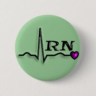 Geregistreerde verpleegster "RN" geeft QRS-ontwerp Ronde Button 5,7 Cm