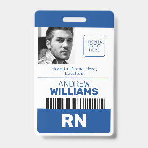 Geregistreerde verpleegster RN ID-blauw en wit log Badge