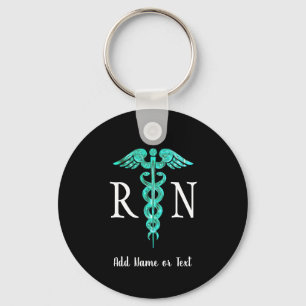 Geregistreerde verpleegster RN Medical Caduceus Pe Sleutelhanger