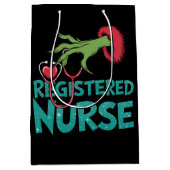 Geregistreerde Verpleegster Stethoscoop Santa Elf Medium Cadeauzakje (Voorkant)