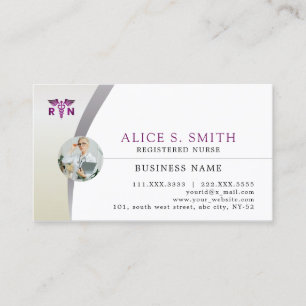 Geregistreerde verpleegsters met RN Logo en foto Visitekaartje