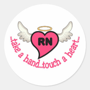 Geregistreerde verpleegsters raken ronde sticker