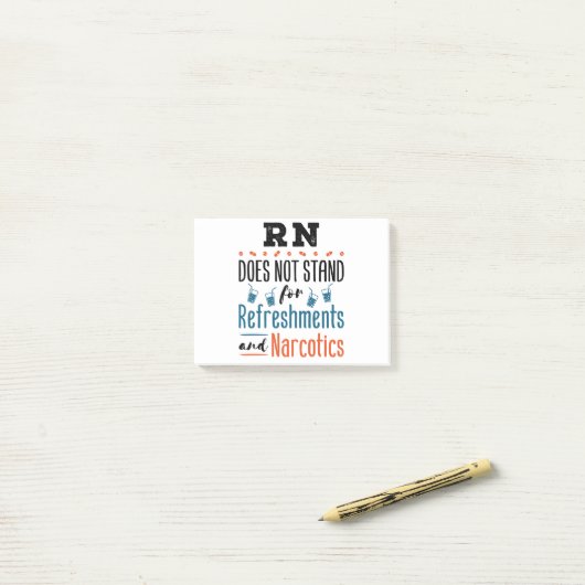 Geregistreerde verpleegsters RN verfrist verdovend Post-it® Notes (Op bureau)