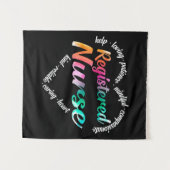 Geregistreerde Wide Cloud-Waterverf zurenhart Wandkleed (Voorkant (horizontaal))