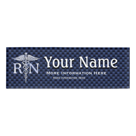 Geregistreerde zure RN Caduceus-slangen op blauwe Naambadge (Voorkant)