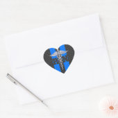 Geregistreerde zure RN koolstofvezelstijl Caduceus Hart Sticker (Envelop)