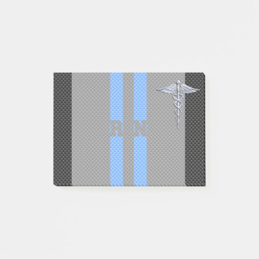 Geregistreerde zure RN koolstofvezelstijl Caduceus Post-it® Notes (Voorkant)