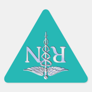 Geregistreerde zurse RN Stylish Caduceus op Turquo Driehoek Sticker