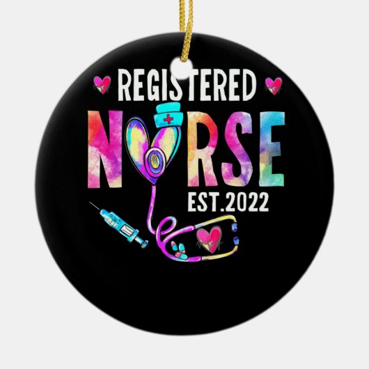 Geregistreerde zuster Est. 2022 Afstuderen Nursing Keramisch Ornament (Voorkant)