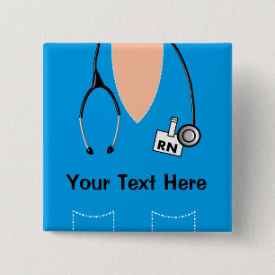 Geregistreerde zuster Naam Badge Button Bl;ue