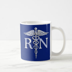 Geregistreerde zuster RN Caduceus op blauw decor Koffiemok