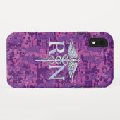 Geregistreerde zuster RN Silver Caduceus Fuchsia C Case-Mate iPhone Case (Achterkant (horizontaal))