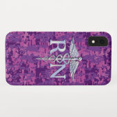 Geregistreerde zuster RN Silver Caduceus Fuchsia C Case-Mate iPhone Case (Achterkant (horizontaal))